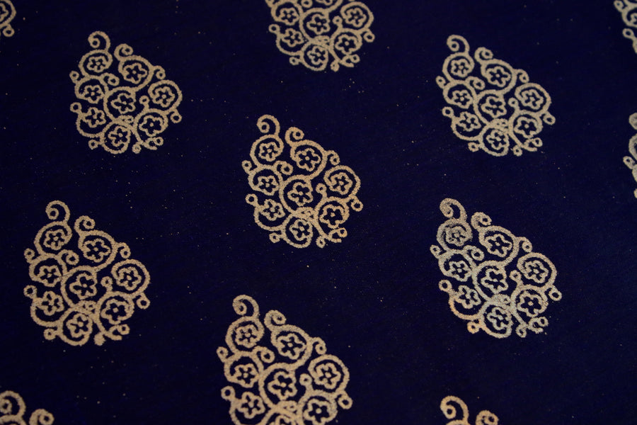 RedFlower Women's Unstitched Printed Poly Chanderi Fabric Material