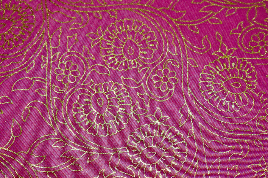 RedFlower Women's Unstitched Printed Poly Chanderi Fabric Material