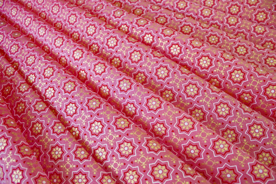 RedFlower Women's Unstitched Printed Poly Chanderi Fabric Material