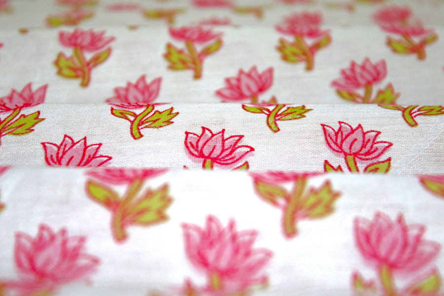 RedFlower Women's Unstitched Printed Poly Chanderi Fabric Material