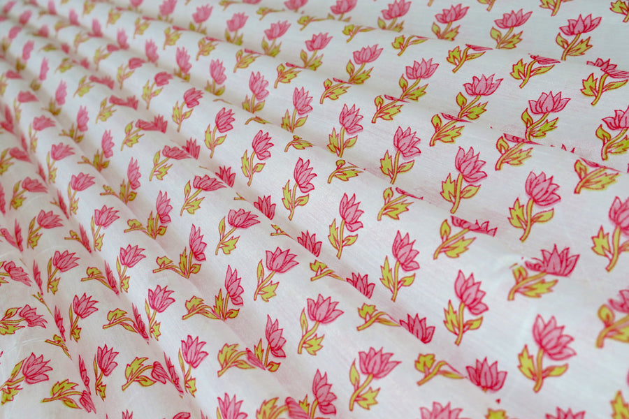 RedFlower Women's Unstitched Printed Poly Chanderi Fabric Material