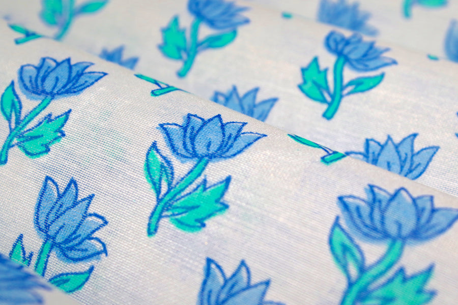 RedFlower Women's Unstitched Printed Poly Chanderi Fabric Material