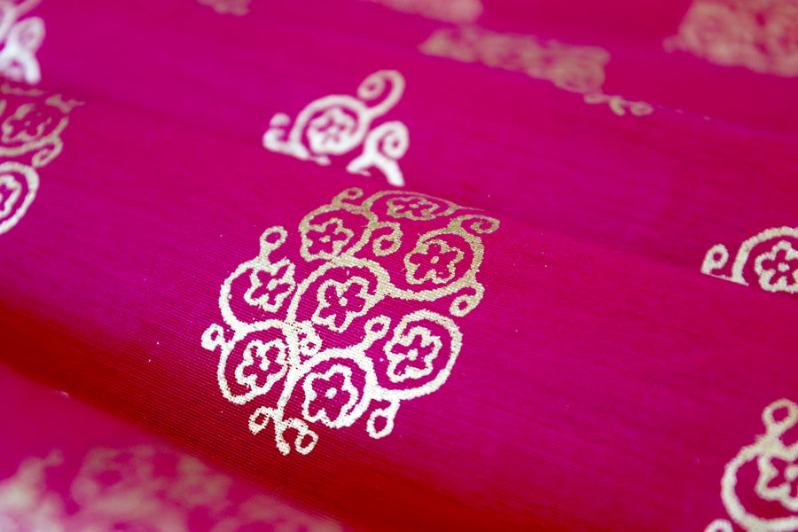RedFlower Women's Unstitched Printed Poly Chanderi Fabric Material