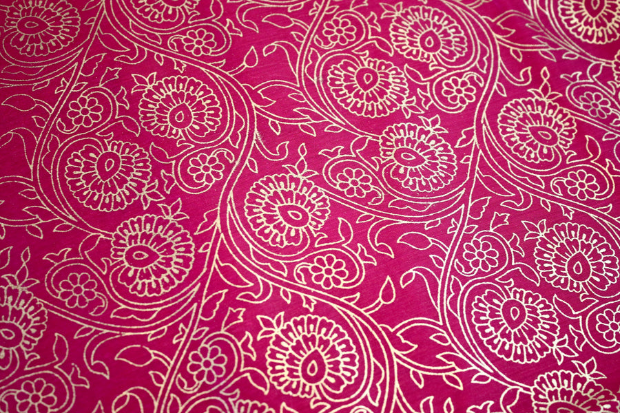 RedFlower Women's Unstitched Printed Poly Chanderi Fabric Material