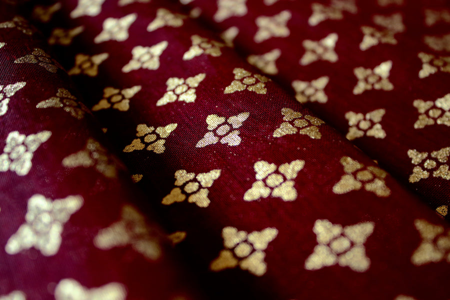 RedFlower Women's Unstitched Printed Poly Chanderi Fabric Material