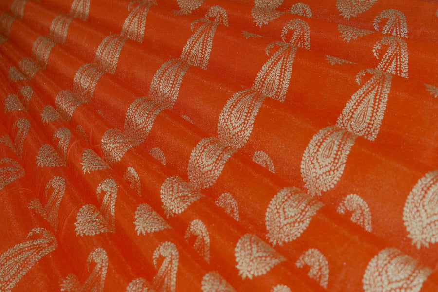 RedFlower Women's Unstitched Printed Poly Chanderi Fabric Material