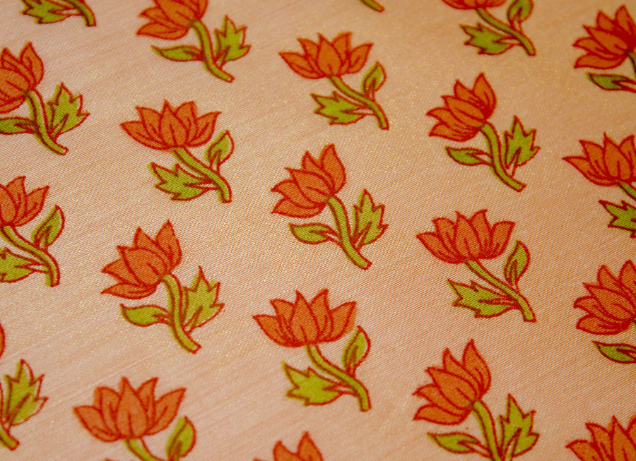 RedFlower Women's Unstitched Printed Poly Chanderi Fabric Material