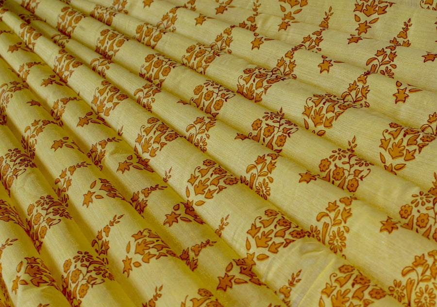 RedFlower Women's Unstitched Printed Poly Chanderi Fabric Material