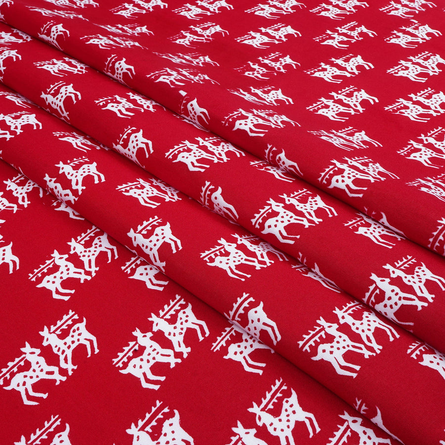 RedFlower Quirky Unstitched Printed Pure Viscose Rayon Fabric Material