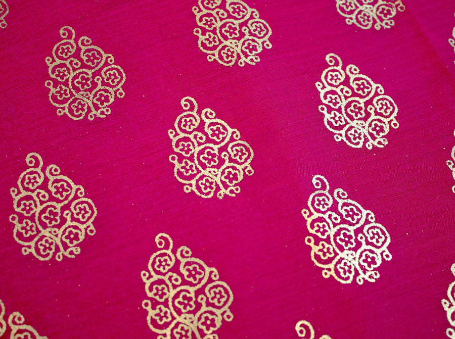 RedFlower Women's Unstitched Printed Poly Chanderi Fabric Material