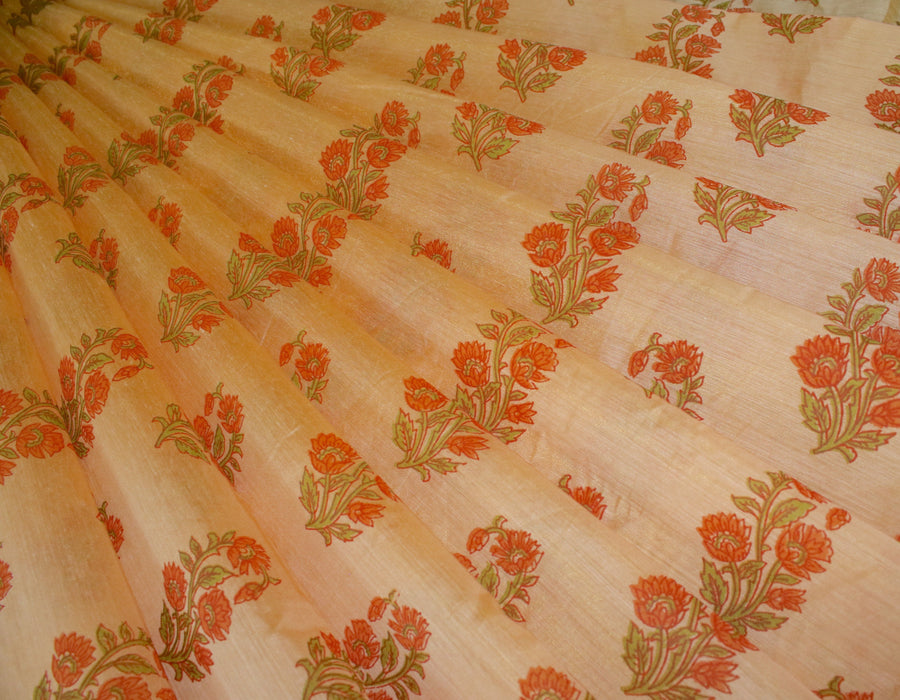 RedFlower Women's Unstitched Printed Poly Chanderi Fabric Material