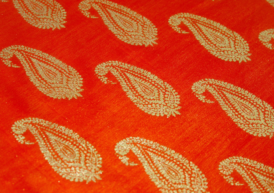 RedFlower Women's Unstitched Printed Poly Chanderi Fabric Material