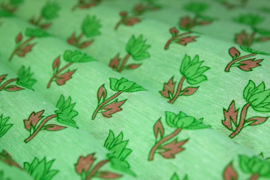 RedFlower Women's Unstitched Printed Poly Chanderi Fabric Material