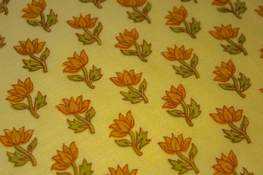RedFlower Women's Unstitched Printed Poly Chanderi Fabric Material