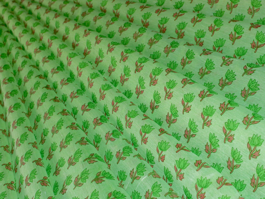 RedFlower Women's Unstitched Printed Poly Chanderi Fabric Material