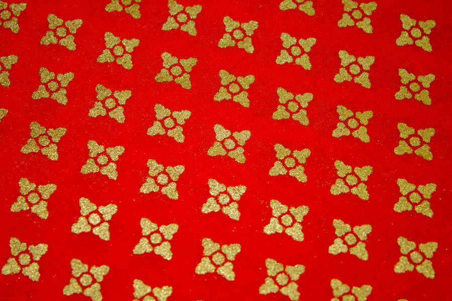 RedFlower Women's Unstitched Printed Poly Chanderi Fabric Material