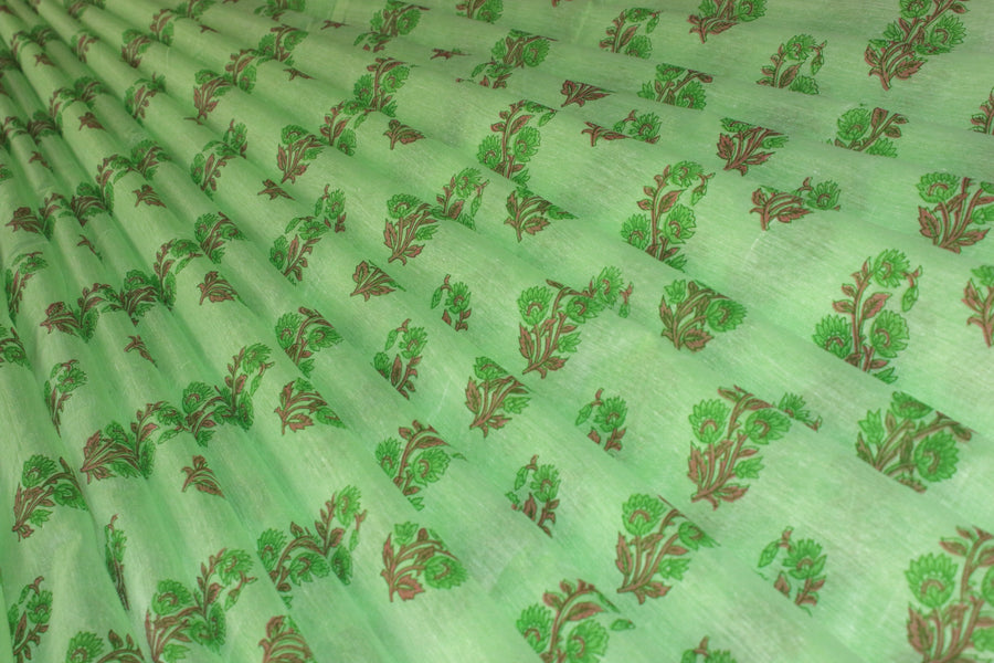 RedFlower Women's Unstitched Printed Poly Chanderi Fabric Material