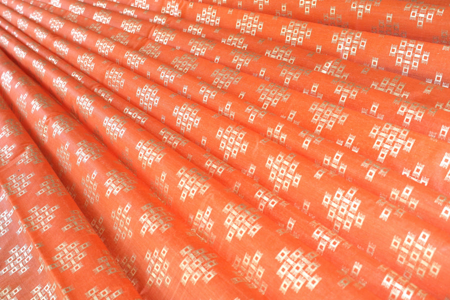 RedFlower Women's Unstitched Printed Poly Chanderi Fabric Material