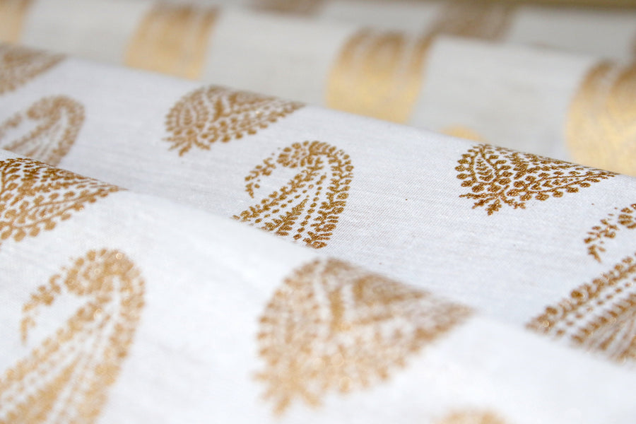 RedFlower Women's Unstitched Printed Poly Chanderi Fabric Material