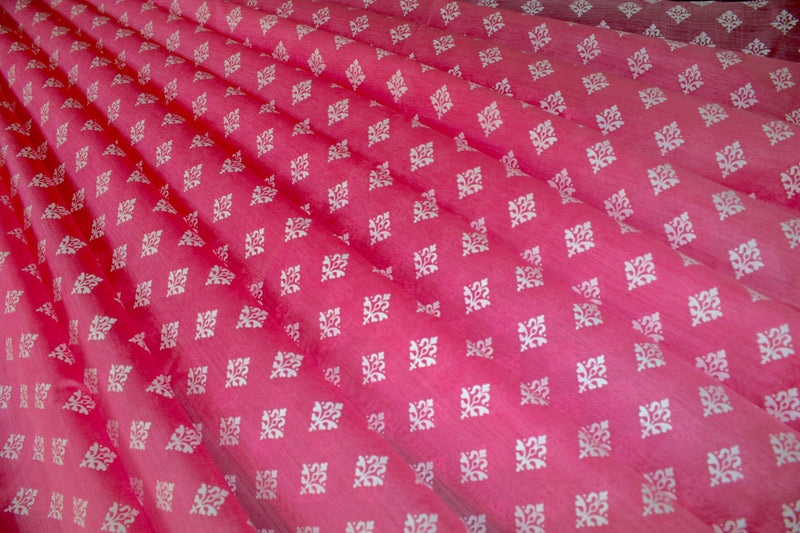 RedFlower Women's Unstitched Printed Poly Chanderi Fabric Material