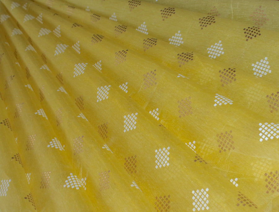 RedFlower Women's Unstitched Printed Poly Chanderi Fabric Material